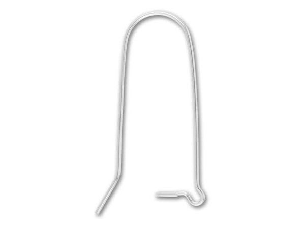 Sterling Silver Kidney Ear Wire, 35mm (12 Pieces)