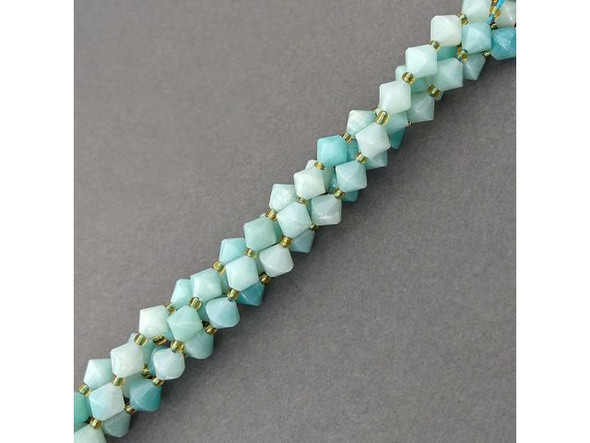 Amazonite 8mm Faceted Bicone Gemstone Bead (strand)