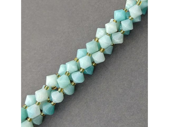 Amazonite 8mm Faceted Bicone Gemstone Bead (strand)