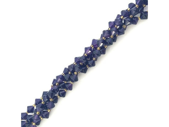 Amethyst 8mm Faceted Bicone Gemstone Bead (strand)