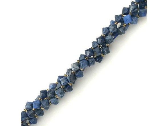 Dumortierite 8mm Faceted Bicone Gemstone Bead (strand)