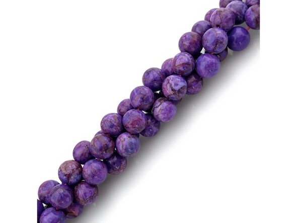 Crazy Lace Calcite 10mm Round Gemstone Beads, Purple (strand)