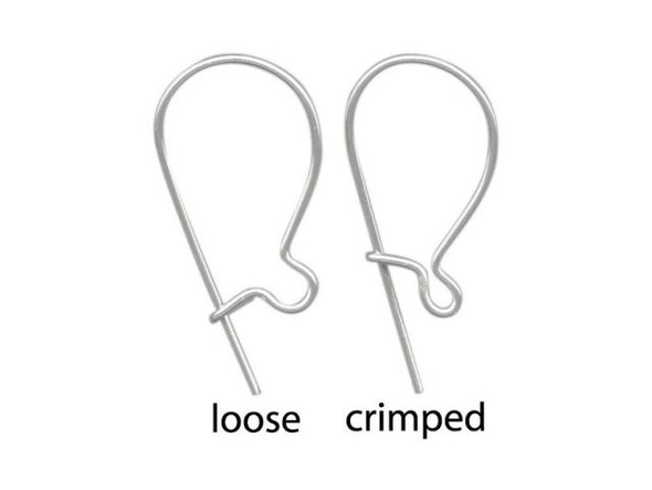 Sterling Silver Kidney Ear Wire, 14mm (72 pcs)