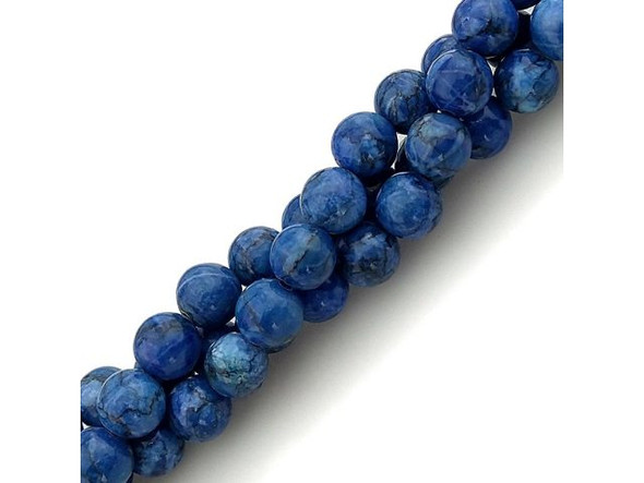 Crazy Lace Calcite 8mm Round Gemstone Beads, Blue (strand)
