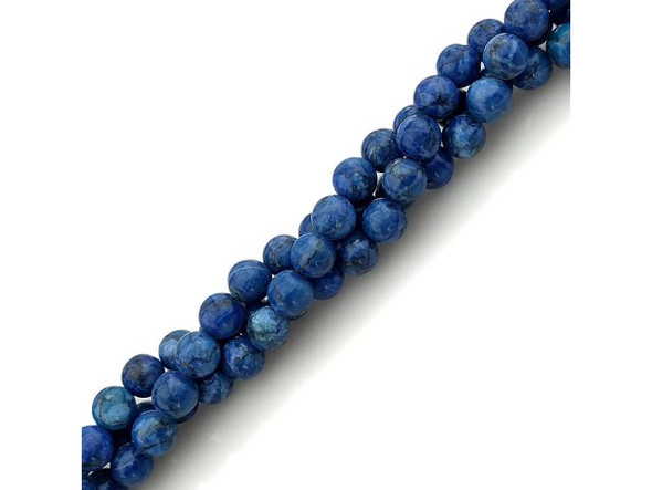 Crazy Lace Calcite 8mm Round Gemstone Beads, Blue (strand)