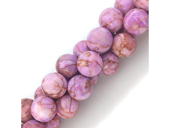 Crazy Lace Calcite 10mm Round Gemstone Beads, Pink (strand)