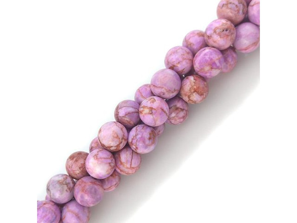 Crazy Lace Calcite 10mm Round Gemstone Beads, Pink (strand)