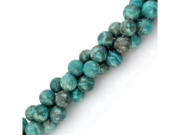 Crazy Lace Calcite 12mm Round Gemstone Beads, Sky Blue (strand)