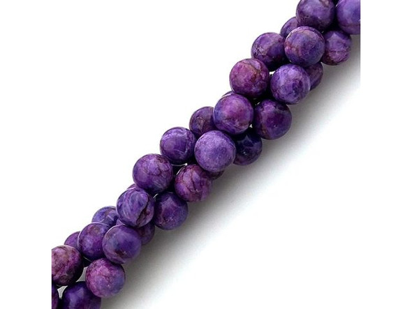 Crazy Lace Calcite 8mm Round Gemstone Beads, Purple (strand)