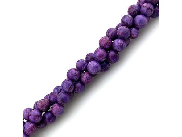 Crazy Lace Calcite 8mm Round Gemstone Beads, Purple (strand)