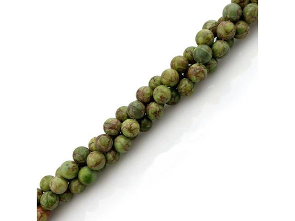 Crazy Lace Calcite 10mm Round Gemstone Beads, Olive (strand)