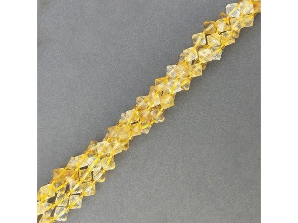 Citrine 8mm Faceted Bicone Gemstone Bead (strand)