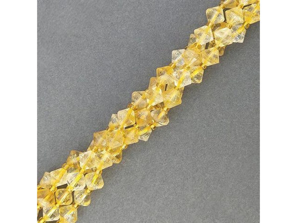 Citrine 8mm Faceted Bicone Gemstone Bead (strand)