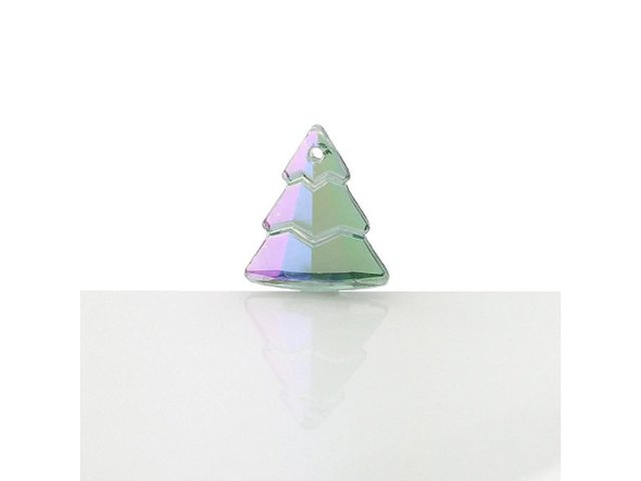 Glass Tree Pendant, 15x13mm - Tourmaline Celadon (Each)