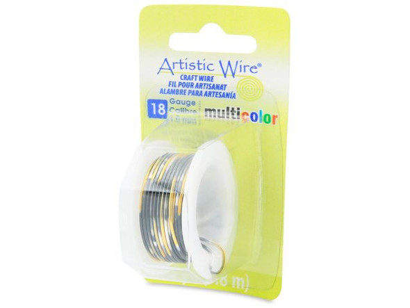 Artistic Wire Copper Jewelry Wire, 18-ga, 2-yd - Multicolor Silver/ Black/ Gold (Each)