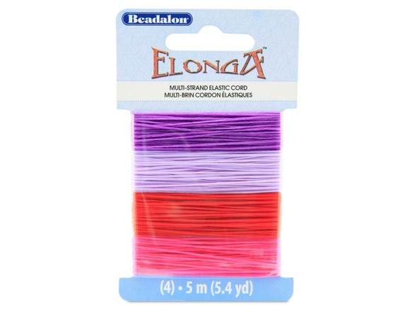 Elonga Cord, 0.7mm - Purple/ Red/ and Pink (Each)