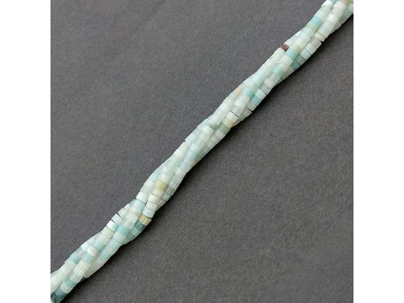 Rainbow Amazonite 2x4mm Gemstone Heishi Beads (strand)