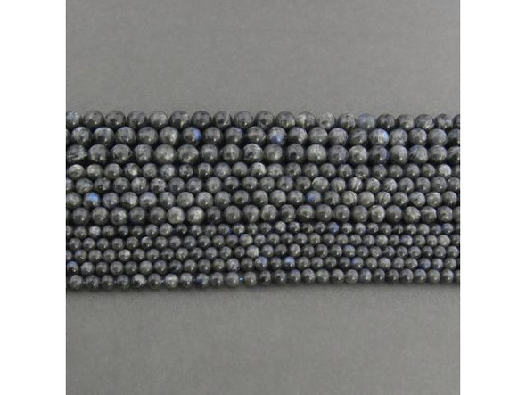 Blue Flash Dark Labradorite 8mm Round Gemstone Beads (strand)