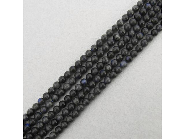 Blue Flash Dark Labradorite 6mm Round Gemstone Beads (strand)
