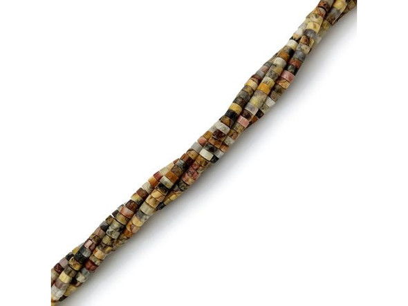 Crazy Lace Agate 2x4mm Gemstone Heishi Beads (strand)