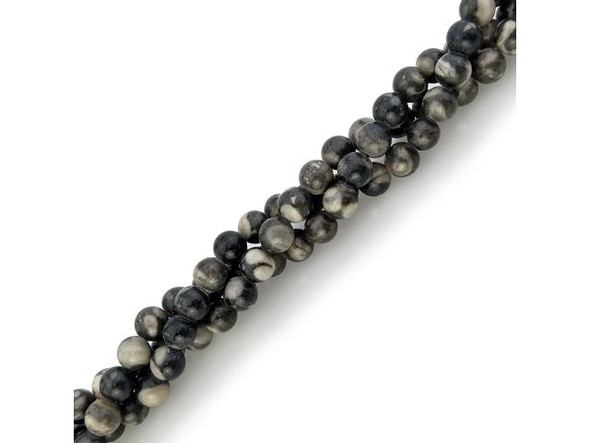 Orthoceras Fossil, Natural, 8mm Round Gemstone Beads (strand)