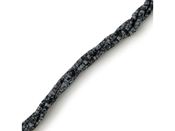 Snowflake Obsidian 2x4mm Gemstone Heishi Beads (strand)