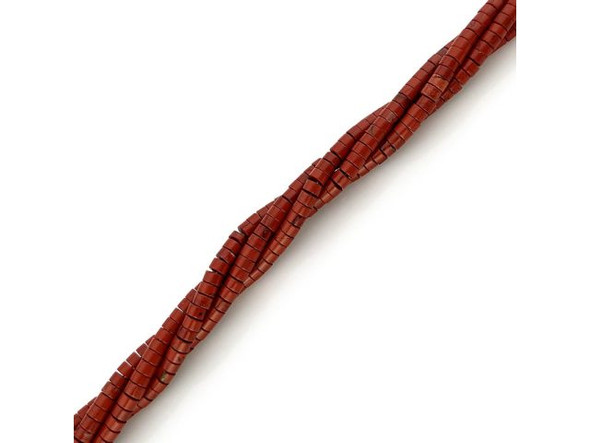 Red Jasper 2x4mm Gemstone Heishi Beads (strand)