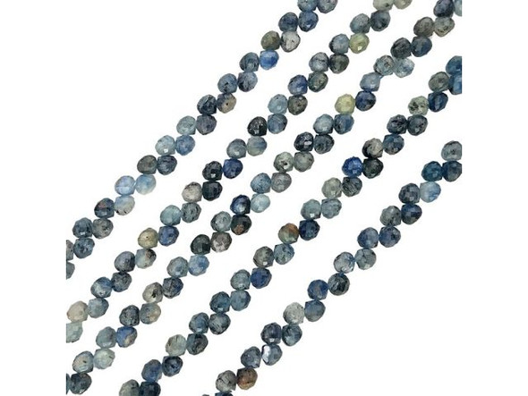 Blue Kyanite Top Drilled Diamond Cut 6mm Teardrop Gemstone Beads (strand)