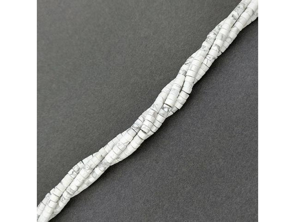 Howlite 2x4mm Gemstone Heishi Beads (strand)