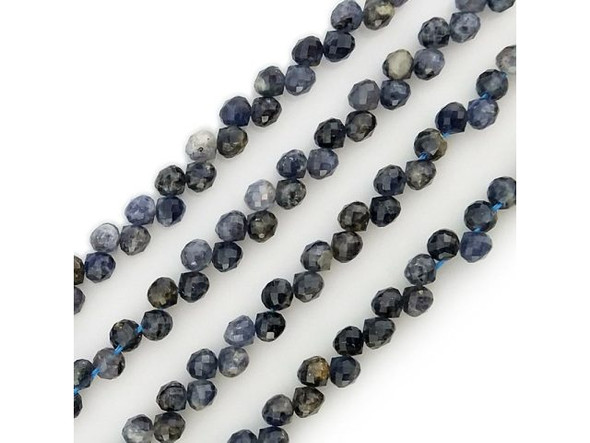 Iolite Top Drilled Diamond Cut 6mm Teardrop Gemstone Beads (strand)