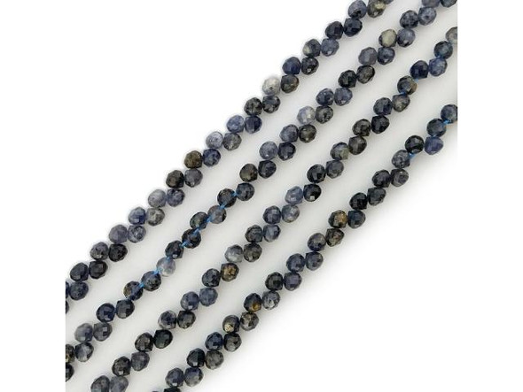 Iolite Top Drilled Diamond Cut 6mm Teardrop Gemstone Beads (strand)