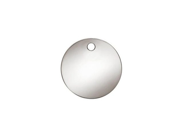 10mm Round Sterling Silver Blank with Hole (Each)