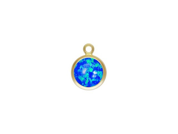 6mm 14kt Gold-Filled Bello Opal Drop Charm - Blue Opal (Each)