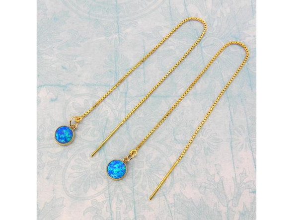 6mm 14kt Gold-Filled Bello Opal Drop Charm - Blue Opal (Each)