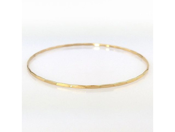 Bangle Bracelet, 1.3mm Hammered Wire, 14kt Gold-Filled (Each)