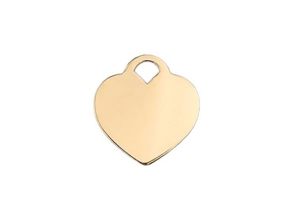 14kt Gold-Filled 12mm Heart Charm, 24-gauge (Each)