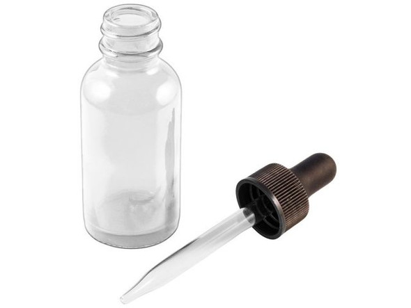 Boston Bottle with Dropper - 1 oz., Clear (Each)