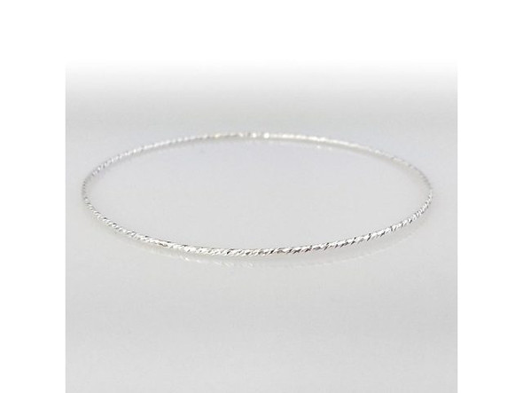 Bangle Bracelet, 1.3mm Sparkle Wire, Sterling Silver (Each)