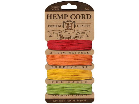 Hemp Cord, 20lb Test - Candyland Color Mix (Each)