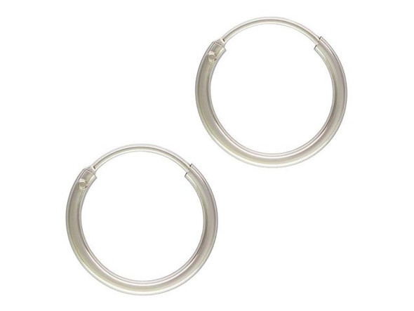 Sterling Silver 1.25x12mm Hoops, Endless (pair)