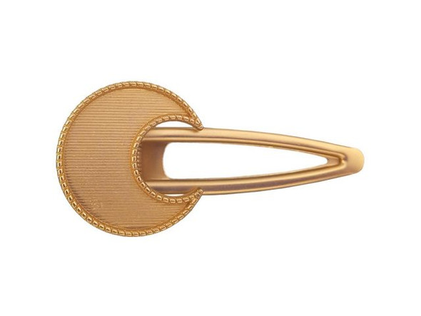 Crescent Moon Bezel Hair Clip - Matte Gold Plated (Each)