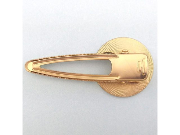 Crescent Moon Bezel Hair Clip - Matte Gold Plated (Each)