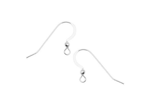 1/10, Silver-Filled French Hook Earring Wires, With Ball (12 Pieces)