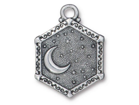 TierraCast Sun & Moon Pendant - Antiqued Silver Plated (Each)