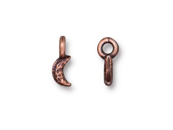 TierraCast Crescent Moon Charm - Antiqued Copper Plated (Each)