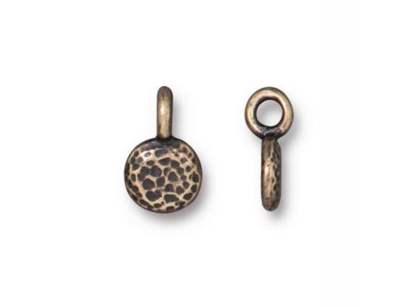 TierraCast 6.5mm Full Moon Charm - Antiqued Brass Plated (Each)