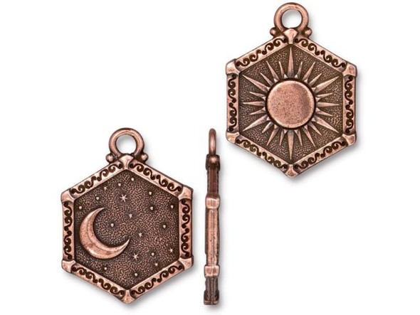 TierraCast Sun & Moon Pendant - Antiqued Copper Plated (Each)