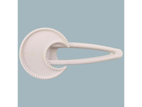 Crescent Moon Bezel Hair Clip - White Painted (Each)