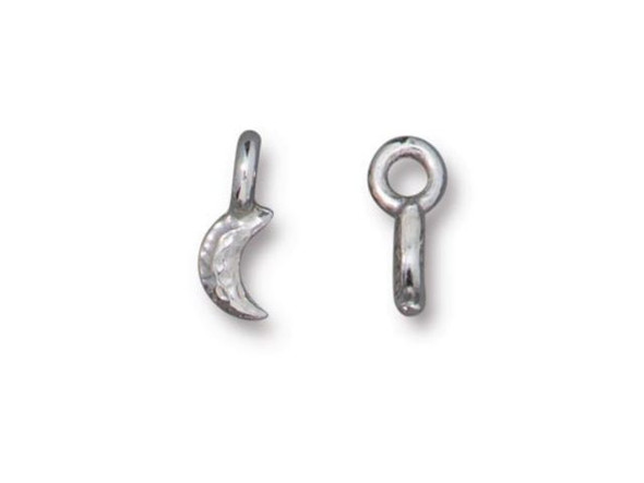TierraCast Crescent Moon Charm - Silver Plated (Each)
