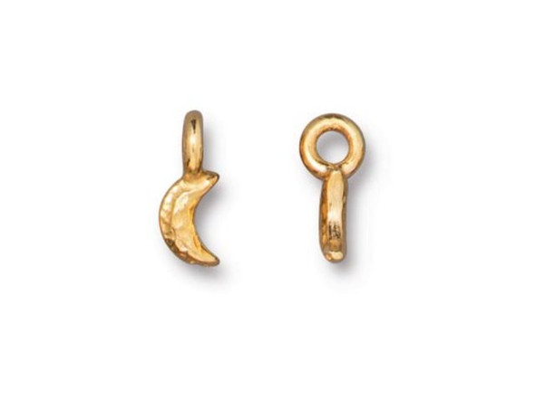 TierraCast Crescent Moon Charm - Gold Plated (Each)